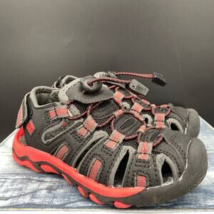 DREAM PAIRS Boys Athletic Sandals Black/Red Size 10